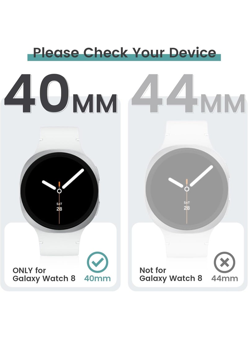 MHM Case for Samsung Galaxy Watch 8 40mm 2025 With Tempered Film Screen Protector Black - Image 2