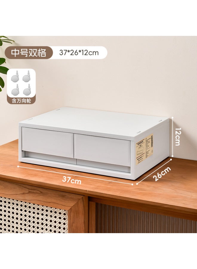 Quner Style Desktop Storage Box Cosmetic File Storage Household Sundries Storage Container Multi-layer Compartment Dustproof Drawer - Image 1
