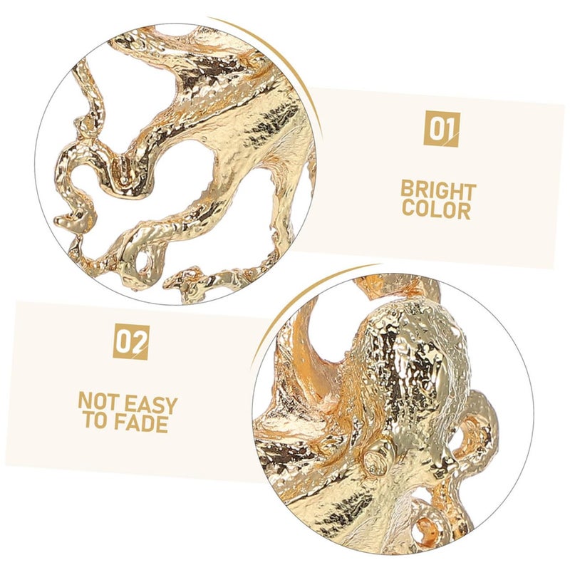Nordic Style Vintage Gold Octopus Cabinet Handles Zinc Alloy Drawer Pulls 2Pcs Set - Image 4