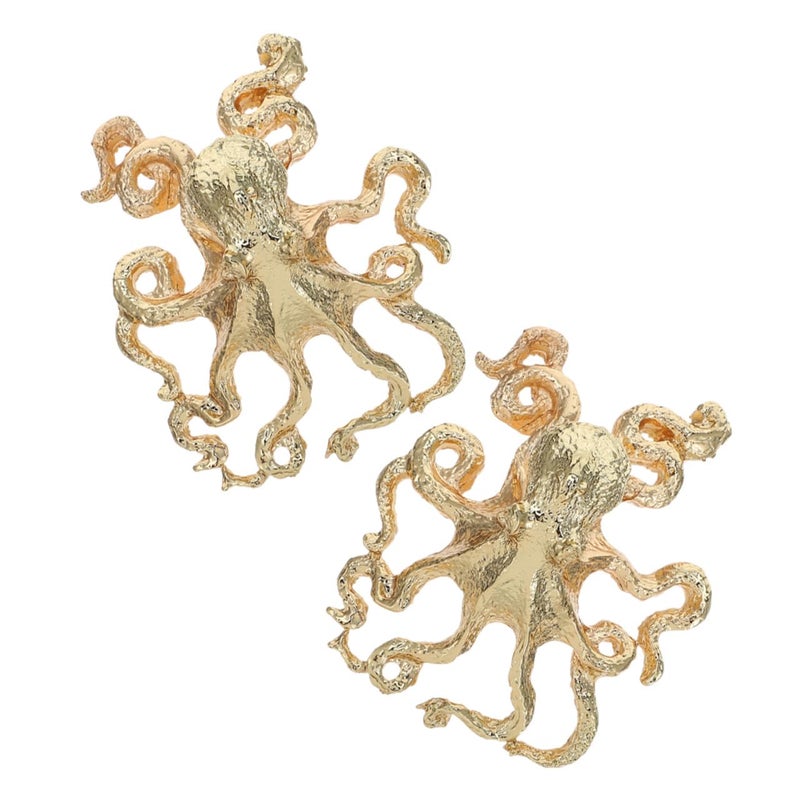 Nordic Style Vintage Gold Octopus Cabinet Handles Zinc Alloy Drawer Pulls 2Pcs Set - Image 2