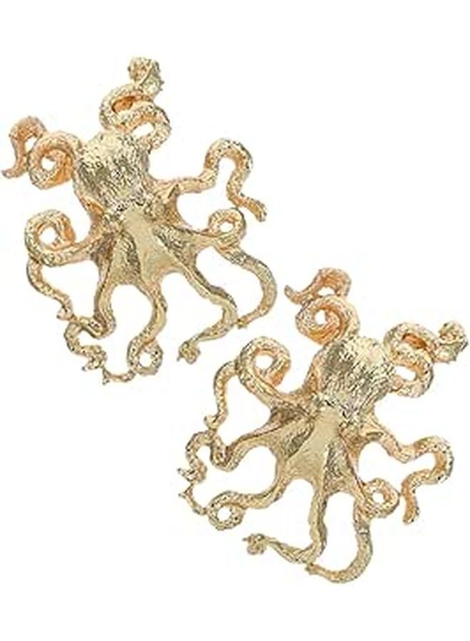 Nordic Style Vintage Gold Octopus Cabinet Handles Zinc Alloy Drawer Pulls 2Pcs Set - Image 1