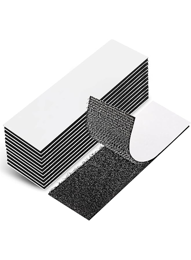 PROMASS promass 12pc Hook and Loop Strip Tape, 1" x 4" Self Adhesive Sticky Back Double Sided Tape Heavy Duty Strong Reusable Wall Fastener Tape  - Image 1