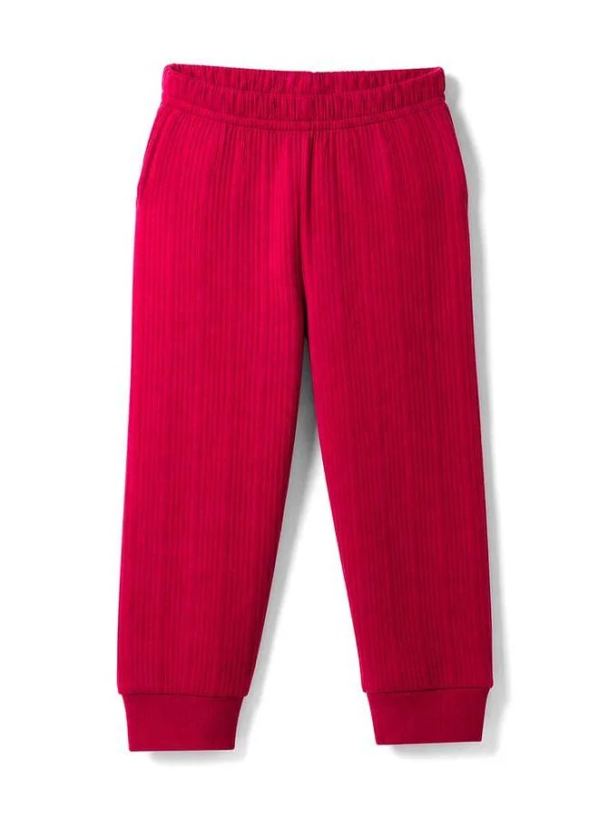 Babyhug Babyhug Cotton Knit Full Length Solid Thermal Wear Pant - Red
