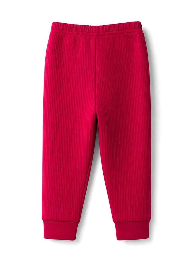 Babyhug Babyhug Cotton Knit Full Length Solid Thermal Wear Pant - Red