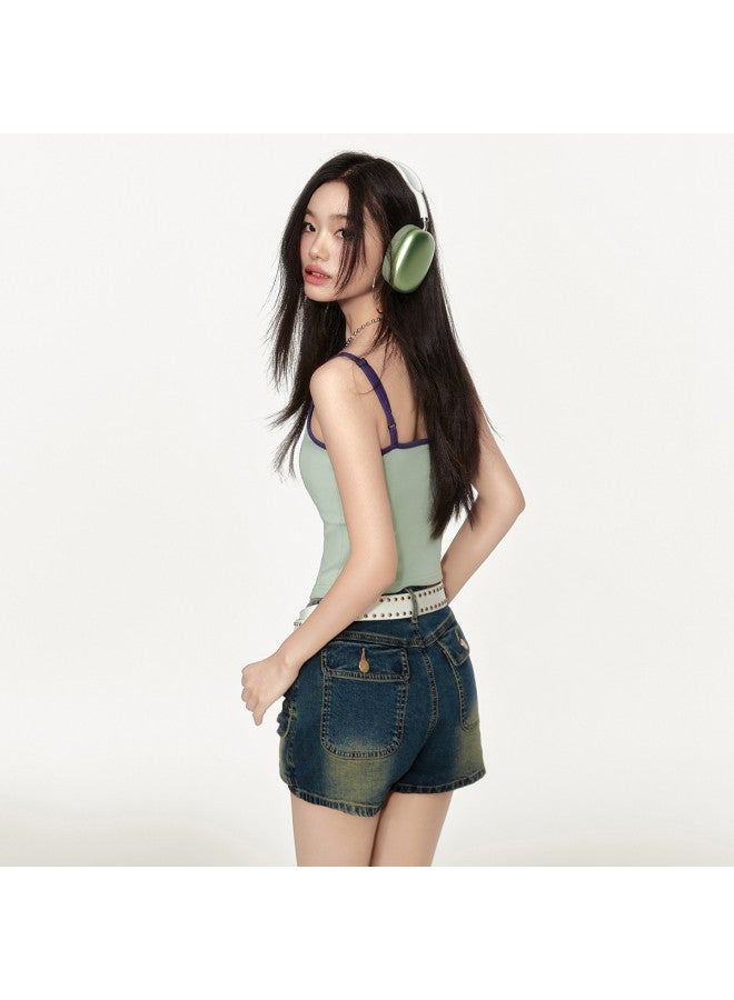 EPTISON Women's Sleeveless Tank Top - Vintage American Style Color Block Letter Print Summer Crop Cami For Layering - Image 5