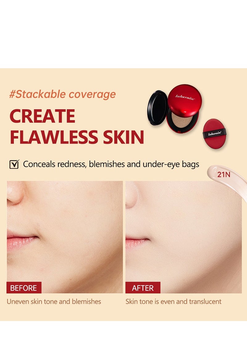 lakerain - Mask Fit Red Cushion Foundation | No.1 Choice for Glass skin, Long-Lasting, Lightweight, Buildable Coverage, Semi-Matte ( 24W Soft Beige  , 0.63 Fl Oz (Pack of 1)) - Image 1
