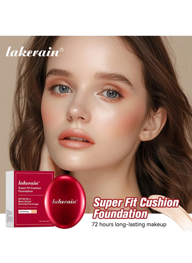 lakerain - Mask Fit Red Cushion Foundation | No.1 Choice for Glass skin, Long-Lasting, Lightweight, Buildable Coverage, Semi-Matte ( 24W Soft Beige  , 0.63 Fl Oz (Pack of 1)) - Image 1