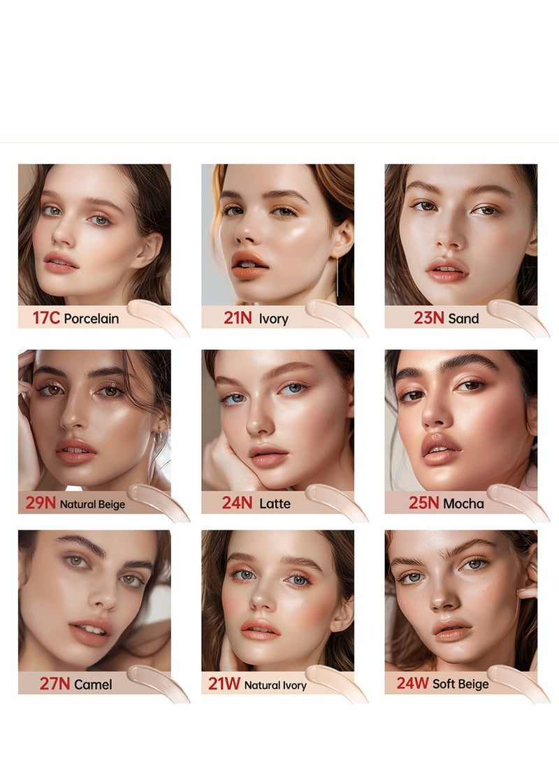 lakerain - Mask Fit Red Cushion Foundation | No.1 Choice for Glass skin, Long-Lasting, Lightweight, Buildable Coverage, Semi-Matte ( 24W Soft Beige  , 0.63 Fl Oz (Pack of 1)) - Image 1