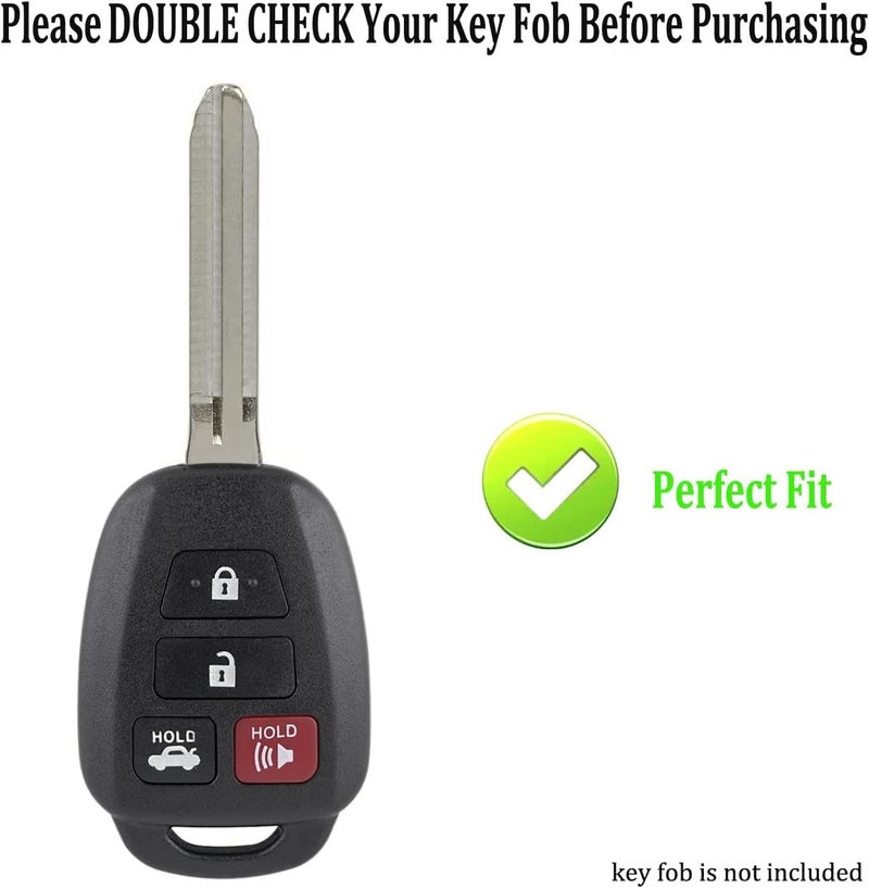 AYGUCEKE TPU Protective Key Fob Cover Case Compatible with Toyota 2012-2017 Camry 2014-2017 Corolla Smart Remote Key Fob (Black) - Image 2