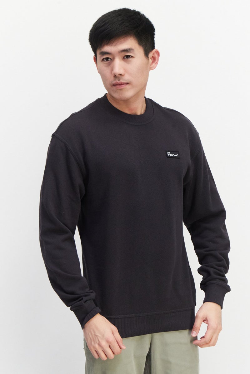 Penfield Men Crew Neck Long Sleeves Brand Logo Sweatshirt, Black - Image 1