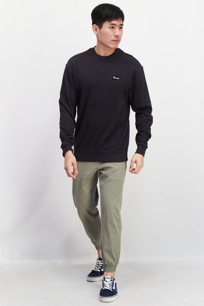Penfield Men Crew Neck Long Sleeves Brand Logo Sweatshirt, Black - Image 2
