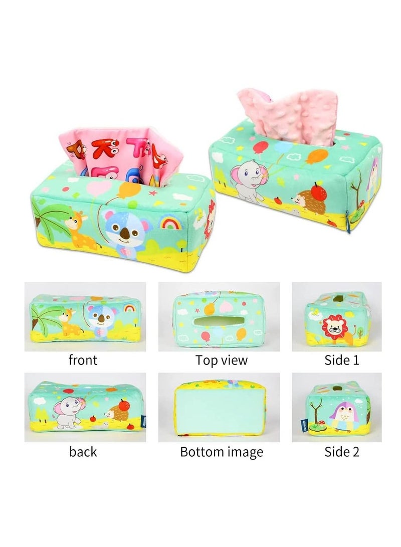 KASTWAVE Baby Tissue Box Toy, Montessori Intellectual Sensory Soothing Toys Baby Magic Tissue Box for 1-Year-Old Boys Girls Kids Early Learning Toys Baby Gifts - Image 5