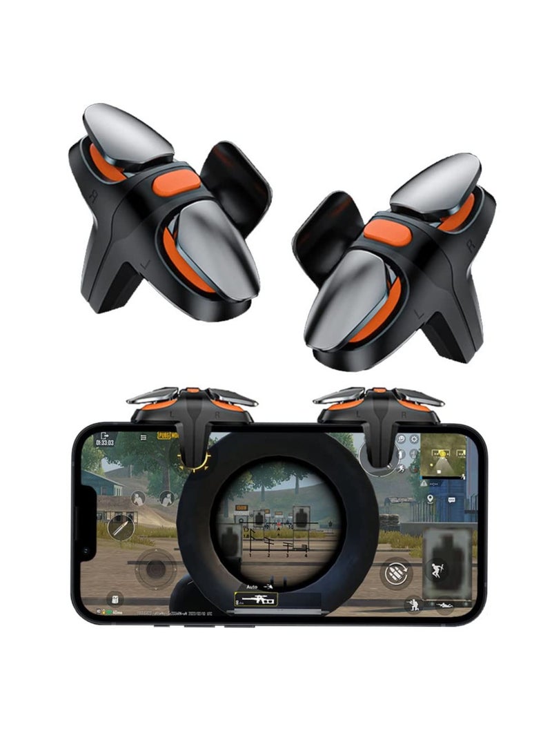 2 Pack Mobile Game Controllers, Pubg Phone Triggers Rapid-Fire High Frequency Click Double Sensitive Aim & Shoot Gaming Keys Buttons for Pubg Compatible with iPhone Android - Image 1
