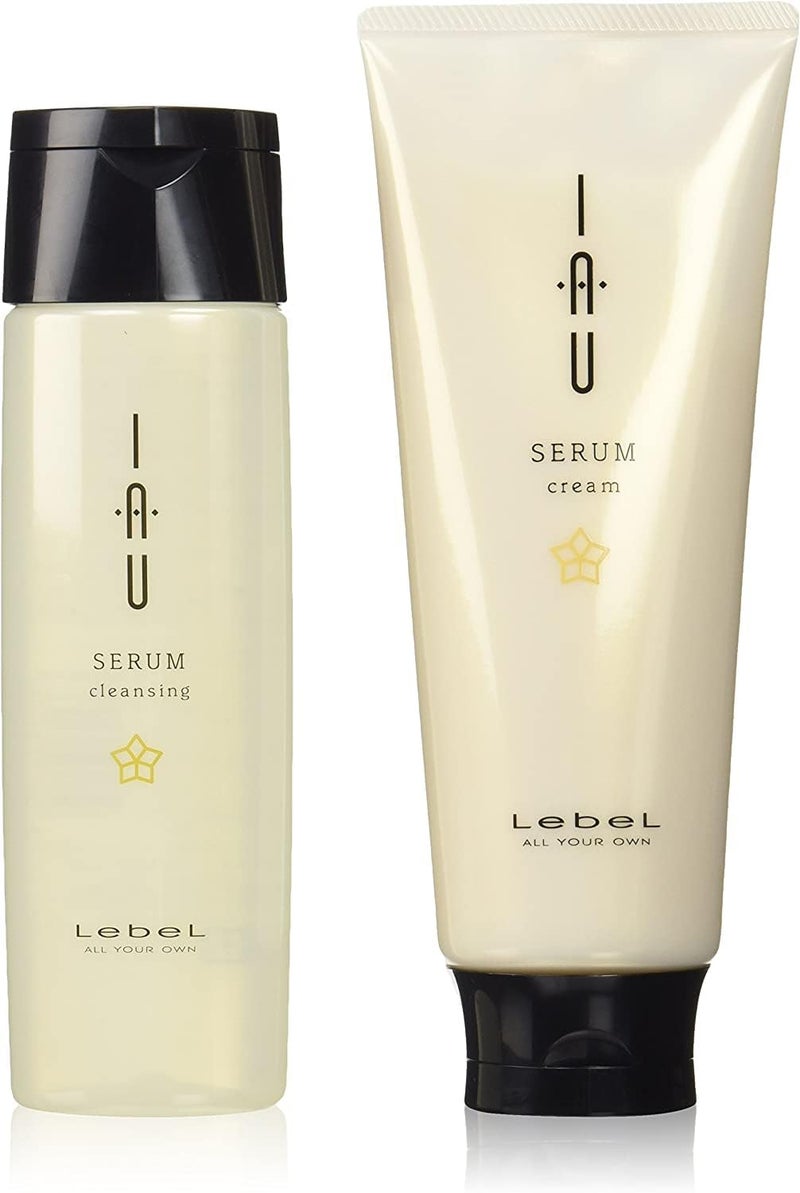 Lebel IAU Serum Cleansing Hair Shampoo 200ml Lebel IAU Serum Cream 200ml Set Green Tea Set