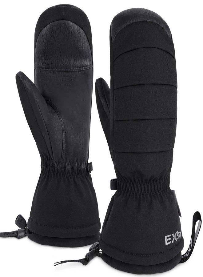 EXski Women Ski Mittens Waterproof Warm Touchscreen Snow Mitts for Extreme Cold Weather Snowboarding Skiing - Image 1
