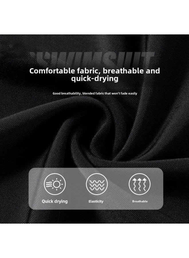 Generic Swimwear Men's Arrival Anti-embarrassment Swimming Trunks Hot Spring Top Boys All-suit Men's Swimwear Suit-Color:Black Suit-Size:5XL  - Image 5