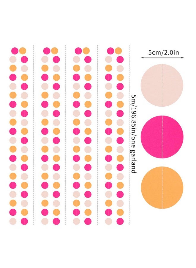 OURUOLA Hot-Pink Burnt-Orange Fall Party-Decorations Garland - 64Ft Birthday Baby Shower Paper Streamers Banner,Sunset Autumn Thanksgiving Bridal Wedding Graduation Backdrop Decor Ouruola - Image 2