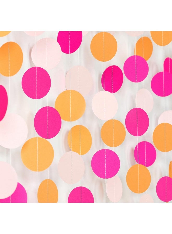 OURUOLA Hot-Pink Burnt-Orange Fall Party-Decorations Garland - 64Ft Birthday Baby Shower Paper Streamers Banner,Sunset Autumn Thanksgiving Bridal Wedding Graduation Backdrop Decor Ouruola - Image 1