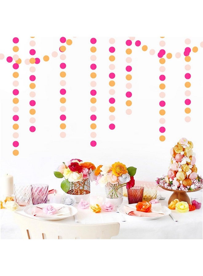 OURUOLA Hot-Pink Burnt-Orange Fall Party-Decorations Garland - 64Ft Birthday Baby Shower Paper Streamers Banner,Sunset Autumn Thanksgiving Bridal Wedding Graduation Backdrop Decor Ouruola - Image 4