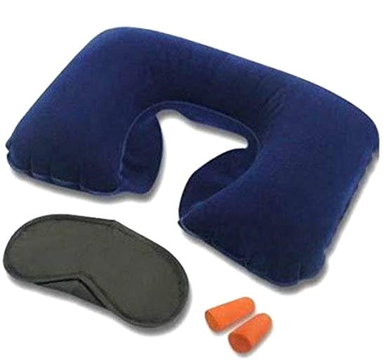 Trendmad 3 in 1 Travel Kit with Pillow Neck Rest Mask ear Buds Travel in Aeroplane Car Train Bus for Men and Women Set of 3