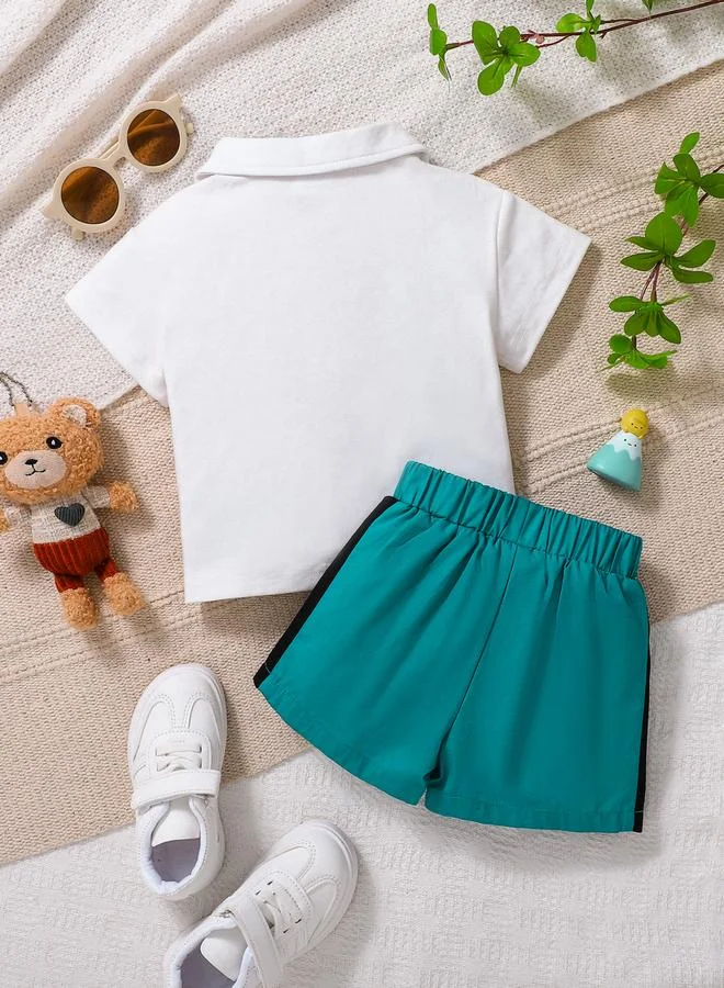 تايك تو Boys Graphic Polo T-Shirt and Shorts Set