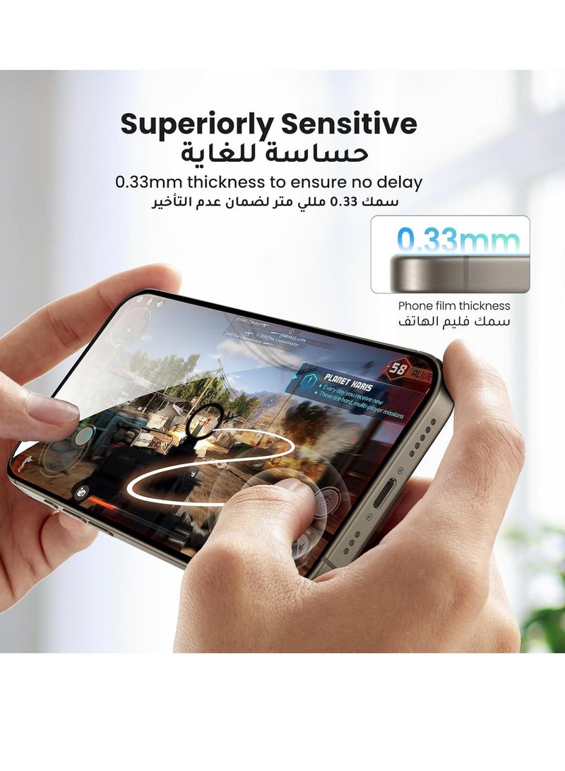 راكسوم واقي شاشة للخصوصية لهاتف iPhone 15 Pro Max [سهل التركيب مع إطار محاذاة] [مقاوم للسقوط والخدوش] [متوافق مع الجرابات] حماية من التجسس وبصمات الأصابع بزاوية 28 درجة، واقي شاشة لهاتف iPhone 15 Pro Max - Image 4
