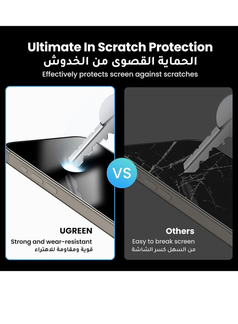 راكسوم واقي شاشة للخصوصية لهاتف iPhone 15 Pro Max [سهل التركيب مع إطار محاذاة] [مقاوم للسقوط والخدوش] [متوافق مع الجرابات] حماية من التجسس وبصمات الأصابع بزاوية 28 درجة، واقي شاشة لهاتف iPhone 15 Pro Max - Image 5