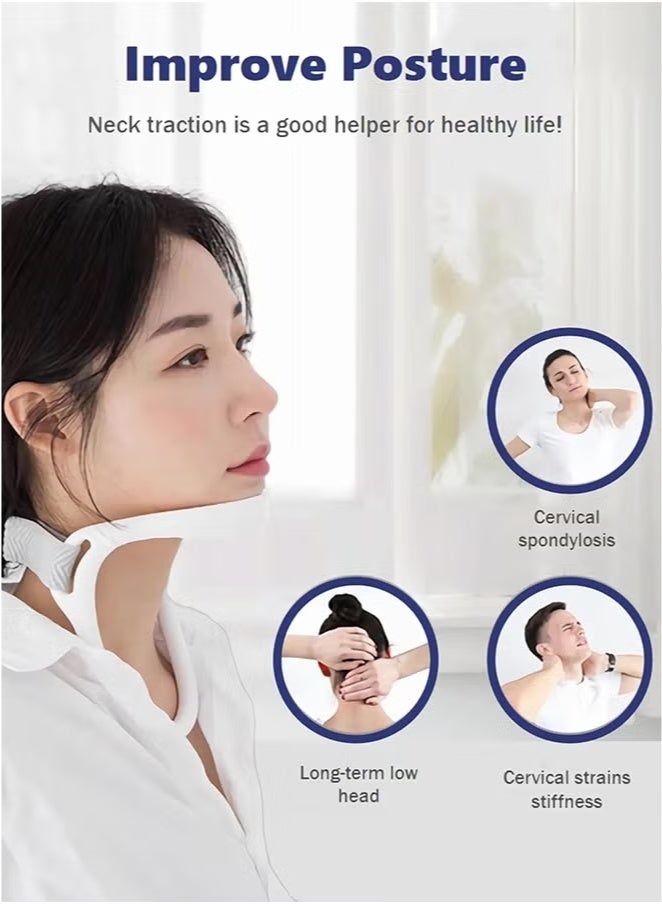 PINKSAMA Neck Support Brace, Portable Adjustable Neck Brace for Cervical Pain Relief Correct Neck Posture Cervical Collar for Home Office - Image 4