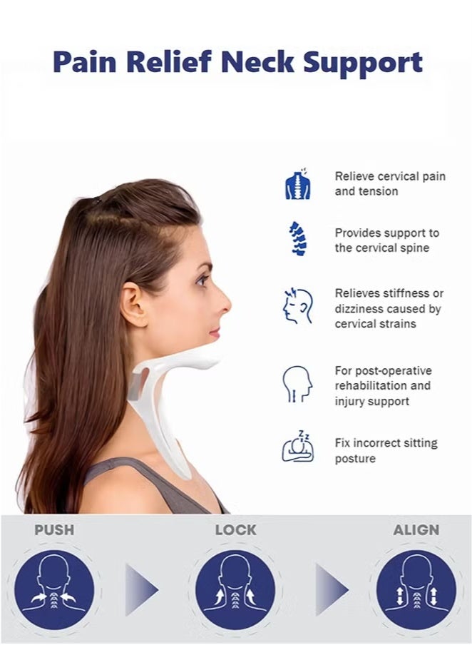 PINKSAMA Neck Support Brace, Portable Adjustable Neck Brace for Cervical Pain Relief Correct Neck Posture Cervical Collar for Home Office - Image 5