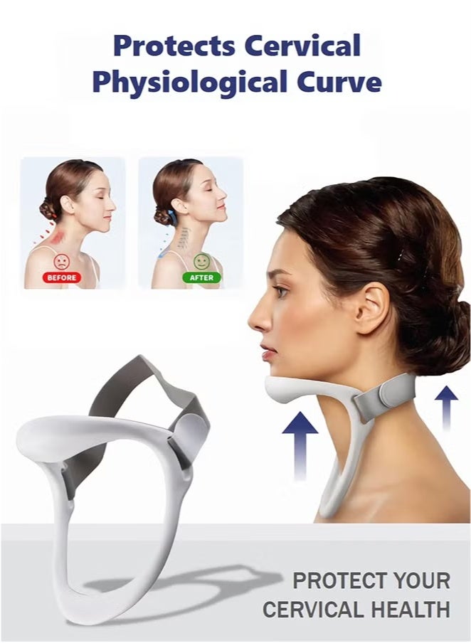 PINKSAMA Neck Support Brace, Portable Adjustable Neck Brace for Cervical Pain Relief Correct Neck Posture Cervical Collar for Home Office - Image 3