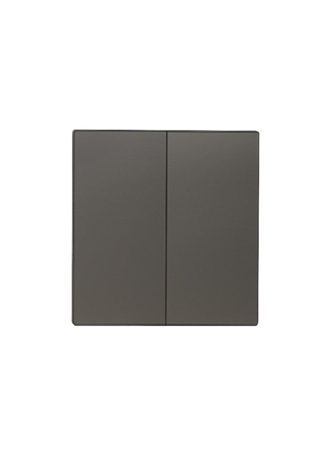 Donmarco 2 Gang 2 Way Switch – Ultra Thin Glass, Modern & Durable, Fire-Resistant Electric Switch, 15-Year Warranty, Wall Switch for Home and Office (Matt Grey) - Image 1