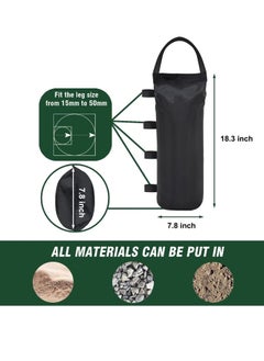 rocooart 112 LBS Extra Large Pop up Canopy Weights Sand Bags for Ez Pop up Canopy Tent Outdoor Instant Canopies, 4-Pack,Black (Without Sand) Dark Black  - Image 2