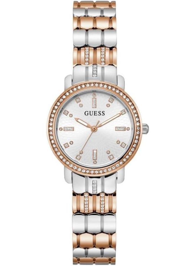 Guess Women's 30mm Watch - Two-Tone Bracelet White Dial Two-Tone Case - Image 1