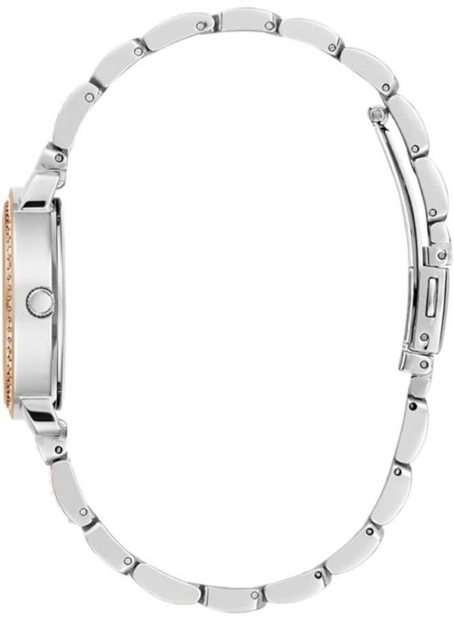 Guess Women's 30mm Watch - Two-Tone Bracelet White Dial Two-Tone Case - Image 2