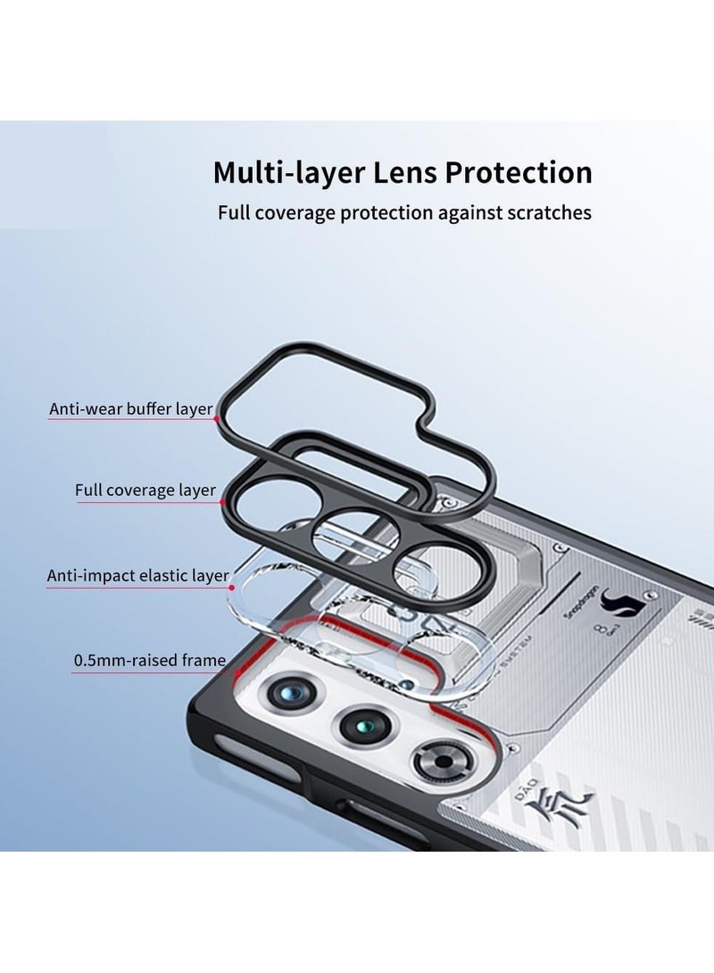 general Case Compatible with ZTE Nubia Red Magic 9 Pro Magnetic Holder Case, Acrylic and TPU Back Transparent Cover Camera Protection Case - Image 4