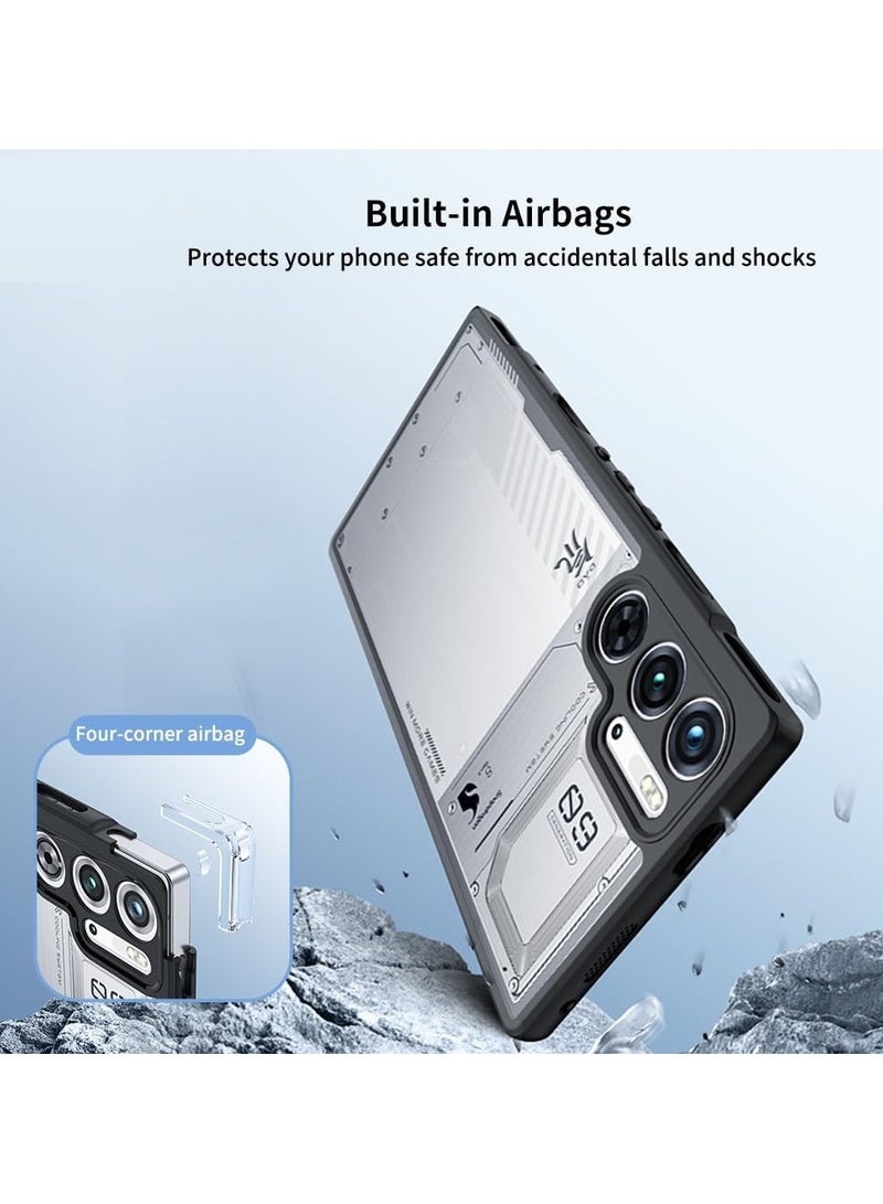 general Case Compatible with ZTE Nubia Red Magic 9 Pro Magnetic Holder Case, Acrylic and TPU Back Transparent Cover Camera Protection Case - Image 5