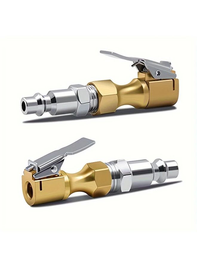 Heavy Duty Lock On Tire Inflator Chuck Quick Connect US Standard Copper Non Electric - Image 1