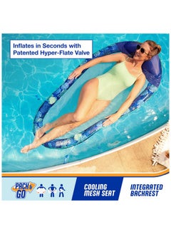 SwimWays Swimways Elite Spring Float Hammock Pool Lounger, Inflatable Pool Floats Adult with Fast Inflation, Pool Hammock for Adults up to 250 lbs  - Image 3