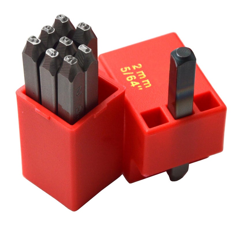 WKSTOOL WKSTOOL Wokesi 5642mm High Hardness Carbon Steel Uppercase Number and Letter Ball Pein Hammer Hand Punch Metal Stamp Set for Mold Jewel Making Die 2mm Number 