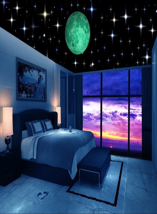 DreamKraft ملصقات جدارية مضيئة في الظلام من الفينيل بتصميم برطمانات كرتونية من دريم كرافت، مقاس 30 × 24 سم، 4 أوراق، لون أخضر - Image 1