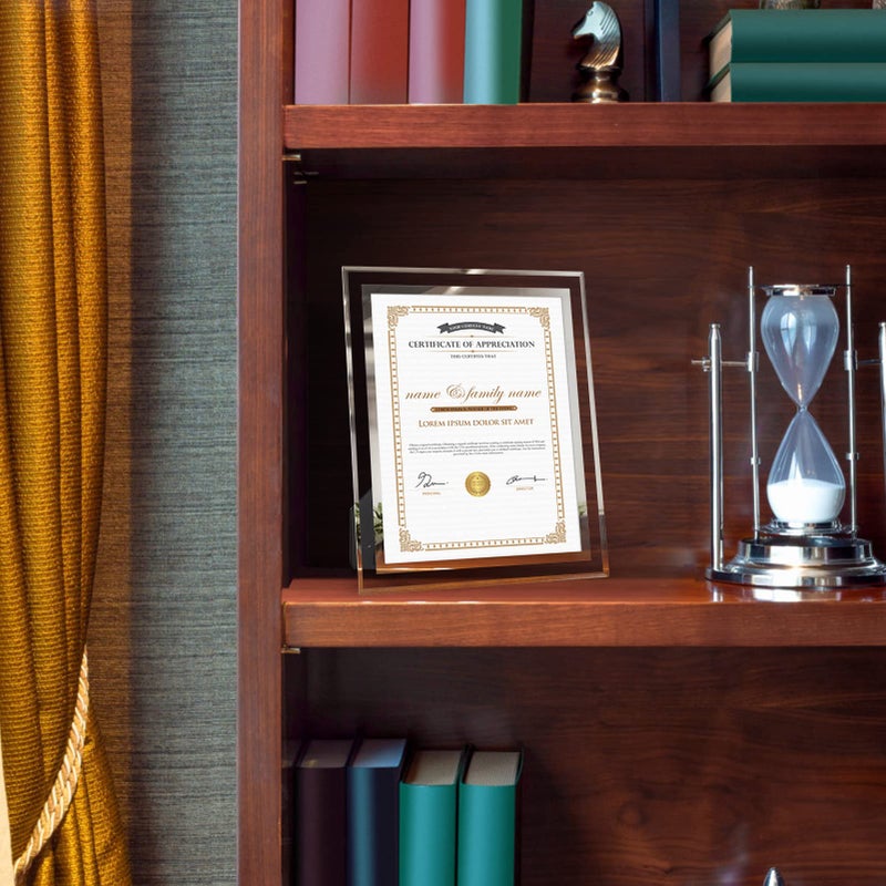 Hoikwo 8.5 by 11 Picture Frames, 10 Packs 8.5x11 Silver Glass Certificate Frames for 8.5 x 11 Document Diploma Award, Only for Tabletop Display Vertically or Horizontally - Image 5