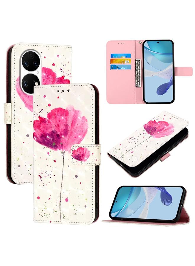 Zaboon Case For Huawei P50 Pro 3D Painting Horizontal Flip Leather Phone Case - Image 1