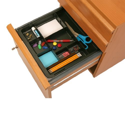 Officemate Recycled Expandable Drawer Tray, 10 3/8 W - 16 W, Black (26372) - Image 1