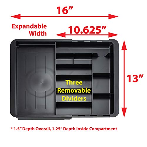 Officemate Recycled Expandable Drawer Tray, 10 3/8 W - 16 W, Black (26372) - Image 5