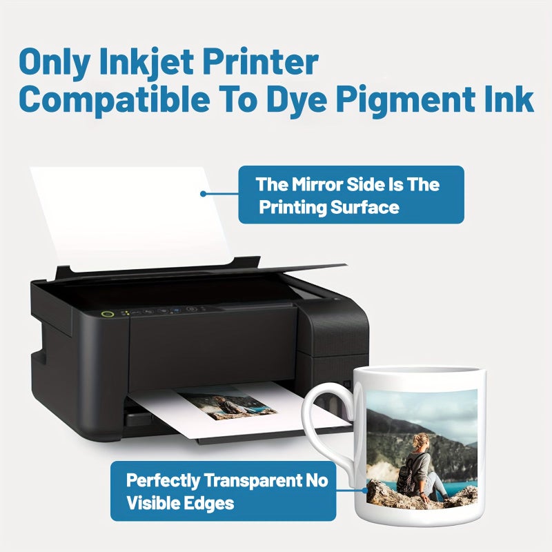 10 Sheets A4 Clear Inkjet Water Slide Decal Paper Premium Printable Transfer for Mugs Glasses - Image 3