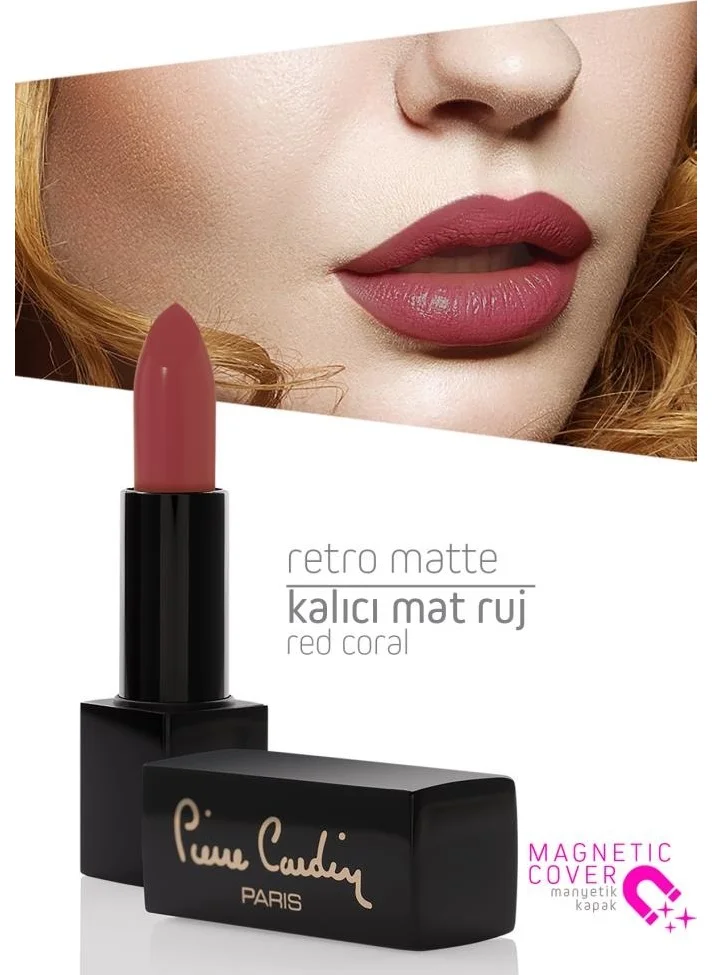 pierre cardin Retro Matte Lipstick - Red Coral - 149