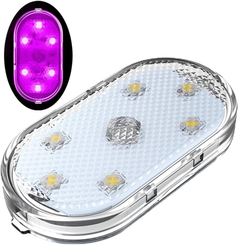 كلاراكو مصباح LED يعمل باللمس مع شحن USB، مصباح LED يعمل باللمس، مصابيح LED داخلية للسيارة، إضاءة السيارة، مصباح LED داخلي للسيارة، مصباح ليلي للسيارة (وردي-بنفسجي، قطعة واحدة) - Image 1