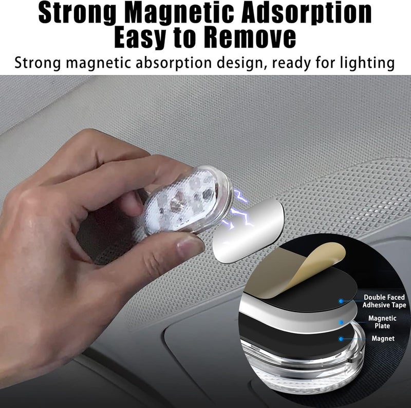 كلاراكو مصباح LED يعمل باللمس مع شحن USB، مصباح LED يعمل باللمس، مصابيح LED داخلية للسيارة، إضاءة السيارة، مصباح LED داخلي للسيارة، مصباح ليلي للسيارة (وردي-بنفسجي، قطعة واحدة) - Image 5