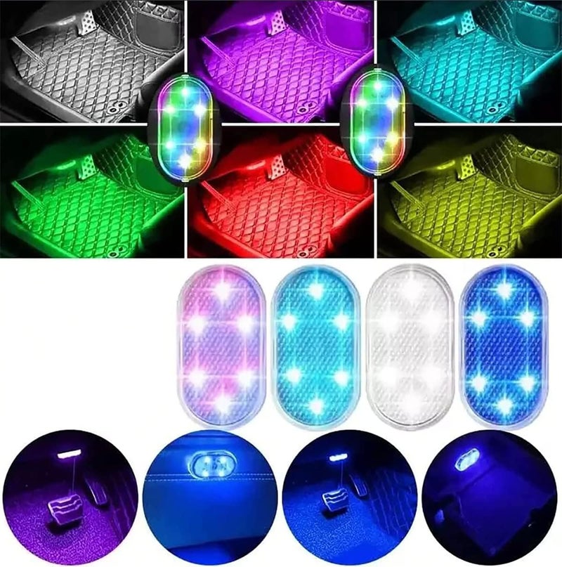 كلاراكو مصباح LED يعمل باللمس مع شحن USB، مصباح LED يعمل باللمس، مصابيح LED داخلية للسيارة، إضاءة السيارة، مصباح LED داخلي للسيارة، مصباح ليلي للسيارة (وردي-بنفسجي، قطعة واحدة) - Image 2