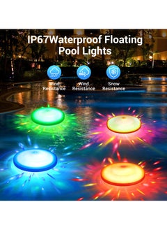CMGTYYD saucer Floating Pool Lights,Floating Light Pool Decor Waterproof,Upper Lower Color Changing 7 lighting Dynamic Effects Water Illumination for Gathering,Birthday,Party,swimming pools  - Image 2